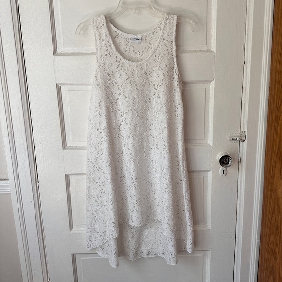 Profile by Gottex White Sheer Floral Lace Swim Coverup Dress Stretch Hi-Low Hem - Picture 15 of 16